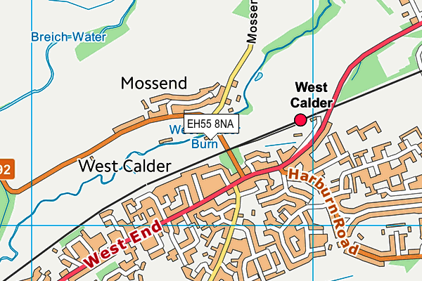 EH55 8NA map - OS VectorMap District (Ordnance Survey)