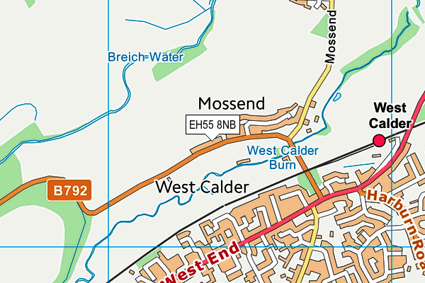 EH55 8NB map - OS VectorMap District (Ordnance Survey)