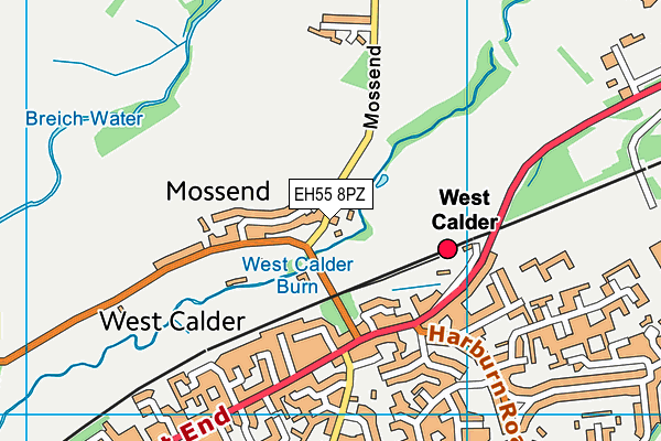 EH55 8PZ map - OS VectorMap District (Ordnance Survey)