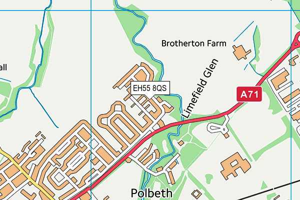 EH55 8QS map - OS VectorMap District (Ordnance Survey)