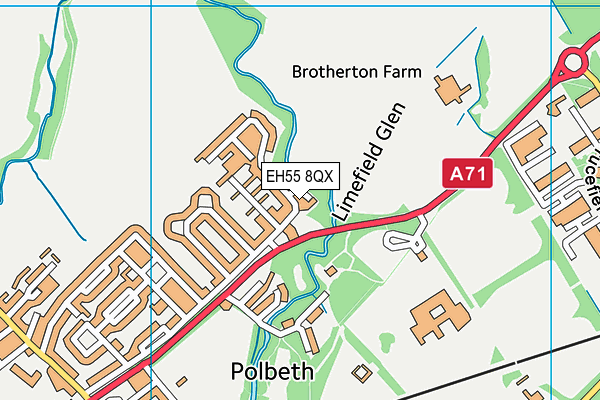 EH55 8QX map - OS VectorMap District (Ordnance Survey)