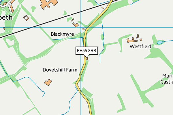 EH55 8RB map - OS VectorMap District (Ordnance Survey)