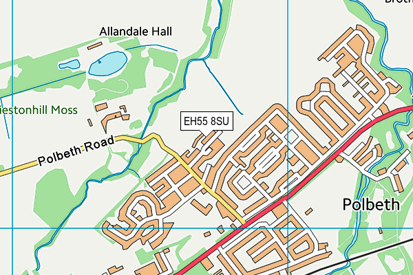 EH55 8SU map - OS VectorMap District (Ordnance Survey)