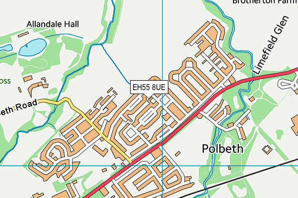 EH55 8UE map - OS VectorMap District (Ordnance Survey)