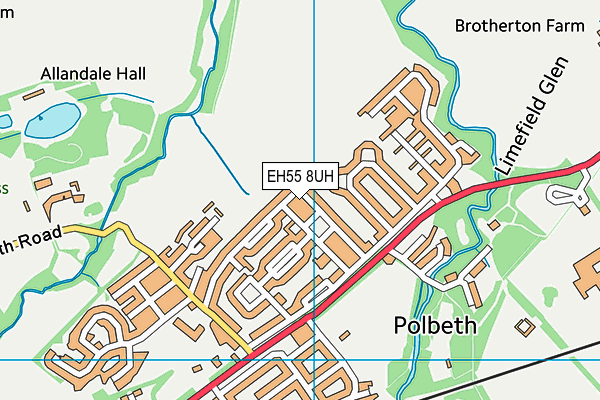 EH55 8UH map - OS VectorMap District (Ordnance Survey)