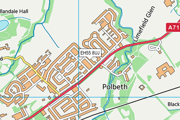 EH55 8UJ map - OS VectorMap District (Ordnance Survey)