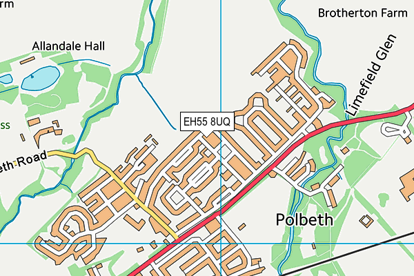 EH55 8UQ map - OS VectorMap District (Ordnance Survey)