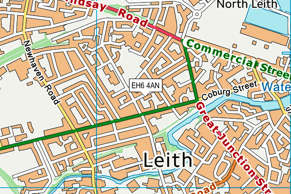 EH6 4AN map - OS VectorMap District (Ordnance Survey)