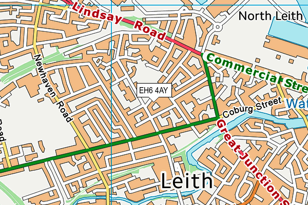 EH6 4AY map - OS VectorMap District (Ordnance Survey)