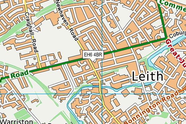 EH6 4BR map - OS VectorMap District (Ordnance Survey)