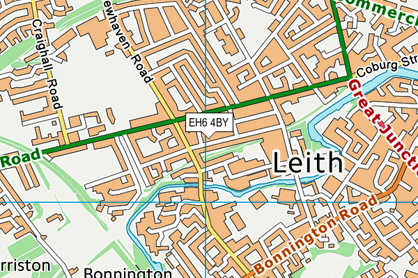 EH6 4BY map - OS VectorMap District (Ordnance Survey)