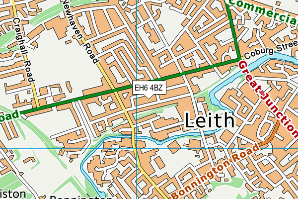 EH6 4BZ map - OS VectorMap District (Ordnance Survey)