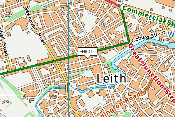 EH6 4DJ map - OS VectorMap District (Ordnance Survey)