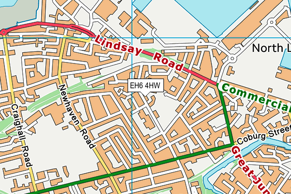 EH6 4HW map - OS VectorMap District (Ordnance Survey)