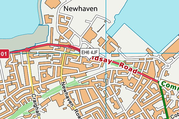 EH6 4JF map - OS VectorMap District (Ordnance Survey)