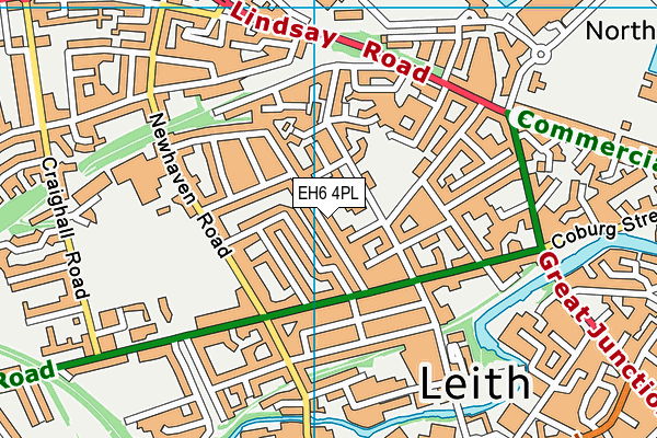 EH6 4PL map - OS VectorMap District (Ordnance Survey)