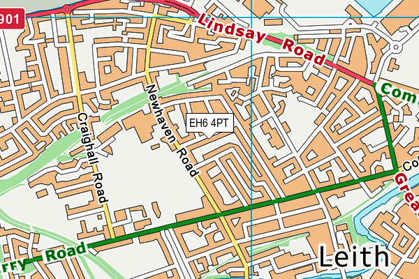 EH6 4PT map - OS VectorMap District (Ordnance Survey)