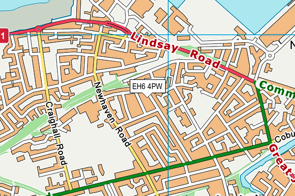 EH6 4PW map - OS VectorMap District (Ordnance Survey)