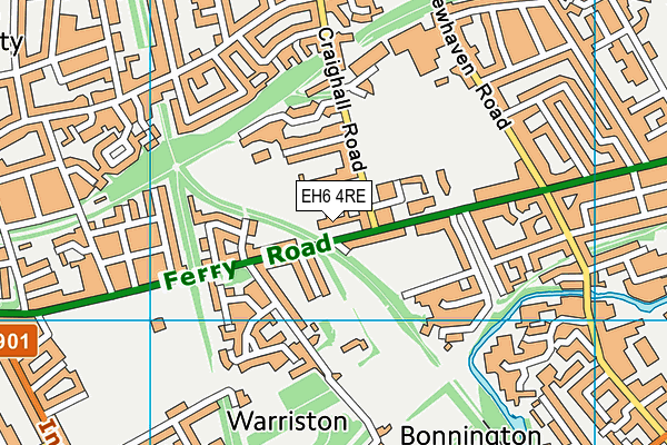 EH6 4RE map - OS VectorMap District (Ordnance Survey)