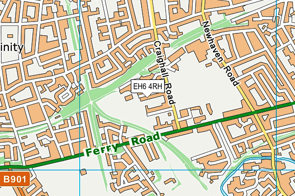 EH6 4RH map - OS VectorMap District (Ordnance Survey)