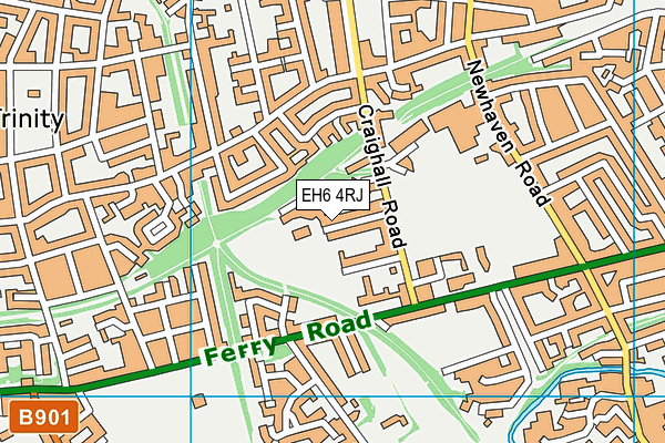 EH6 4RJ map - OS VectorMap District (Ordnance Survey)