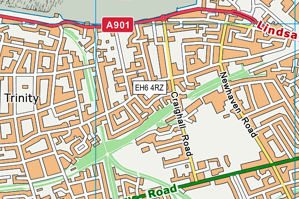 EH6 4RZ map - OS VectorMap District (Ordnance Survey)