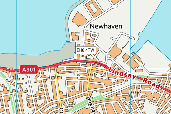 EH6 4TW map - OS VectorMap District (Ordnance Survey)