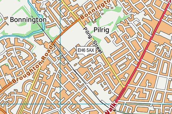 EH6 5AX map - OS VectorMap District (Ordnance Survey)