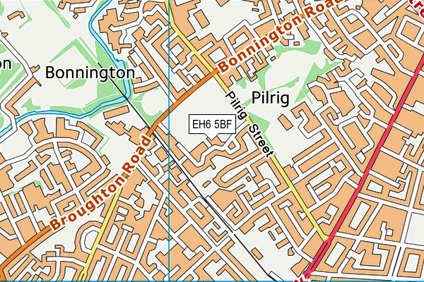 EH6 5BF map - OS VectorMap District (Ordnance Survey)