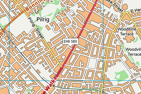 EH6 5BX map - OS VectorMap District (Ordnance Survey)