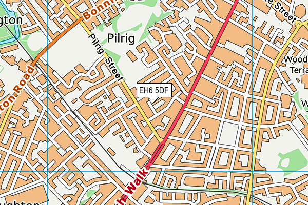 EH6 5DF map - OS VectorMap District (Ordnance Survey)