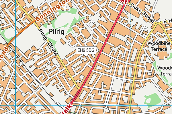 EH6 5DG map - OS VectorMap District (Ordnance Survey)