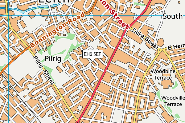 EH6 5EF map - OS VectorMap District (Ordnance Survey)