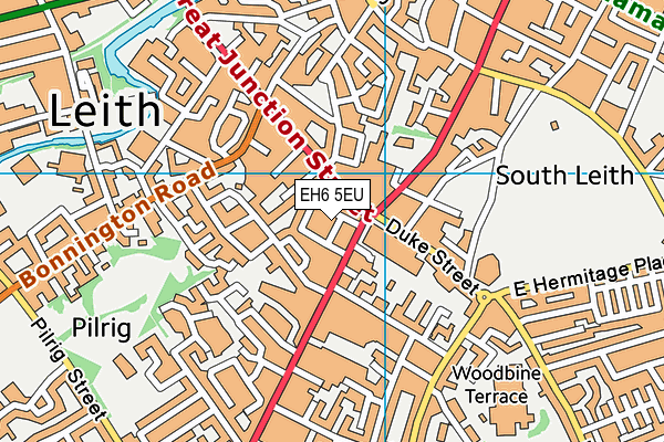 EH6 5EU map - OS VectorMap District (Ordnance Survey)