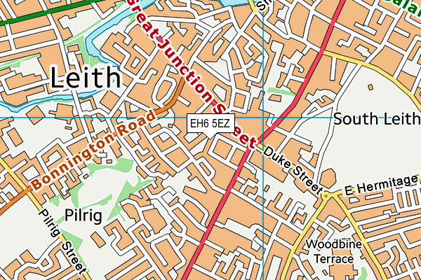 EH6 5EZ map - OS VectorMap District (Ordnance Survey)