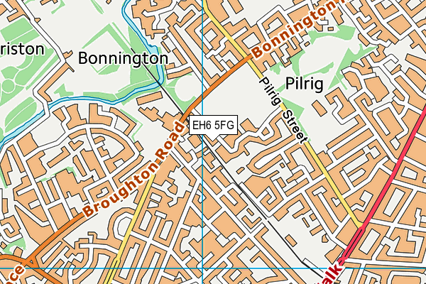 EH6 5FG map - OS VectorMap District (Ordnance Survey)