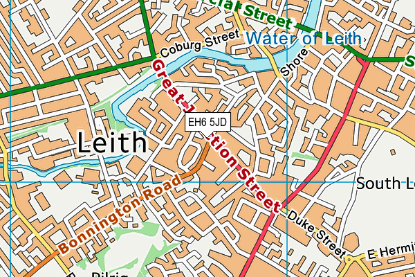 EH6 5JD map - OS VectorMap District (Ordnance Survey)