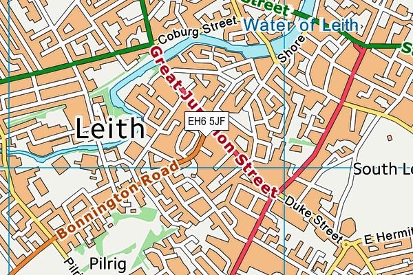 EH6 5JF map - OS VectorMap District (Ordnance Survey)