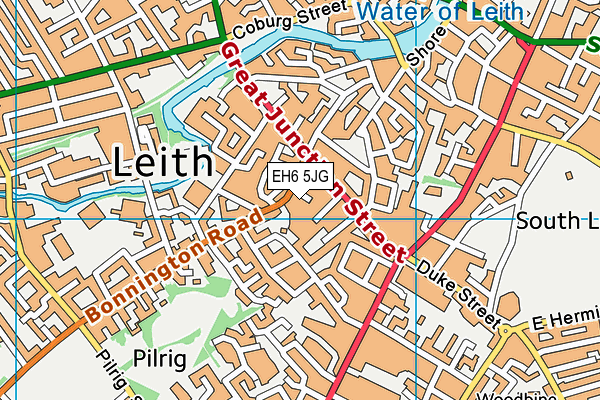 EH6 5JG map - OS VectorMap District (Ordnance Survey)