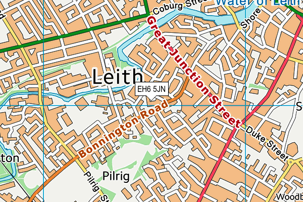 EH6 5JN map - OS VectorMap District (Ordnance Survey)