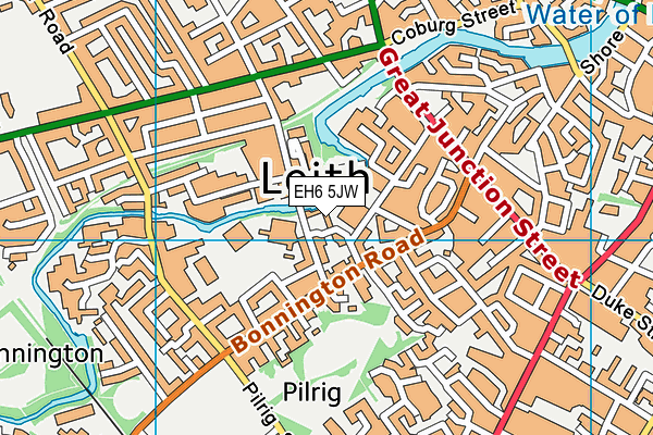 EH6 5JW map - OS VectorMap District (Ordnance Survey)