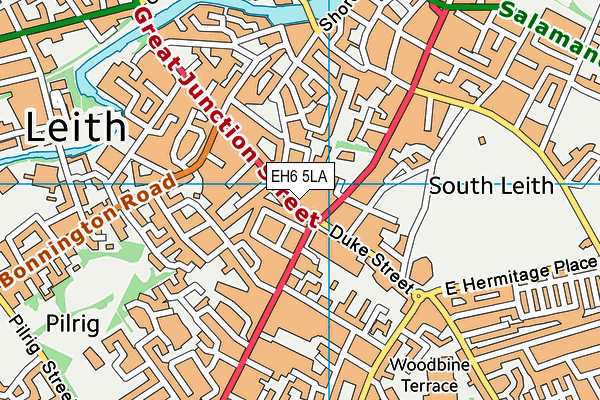 EH6 5LA map - OS VectorMap District (Ordnance Survey)