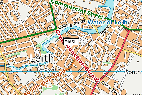 EH6 5LJ map - OS VectorMap District (Ordnance Survey)