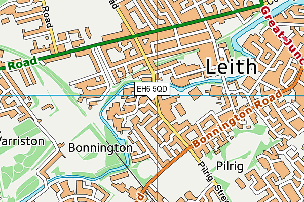 EH6 5QD map - OS VectorMap District (Ordnance Survey)