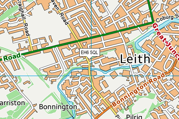 EH6 5QL map - OS VectorMap District (Ordnance Survey)