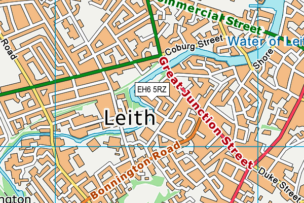 EH6 5RZ map - OS VectorMap District (Ordnance Survey)