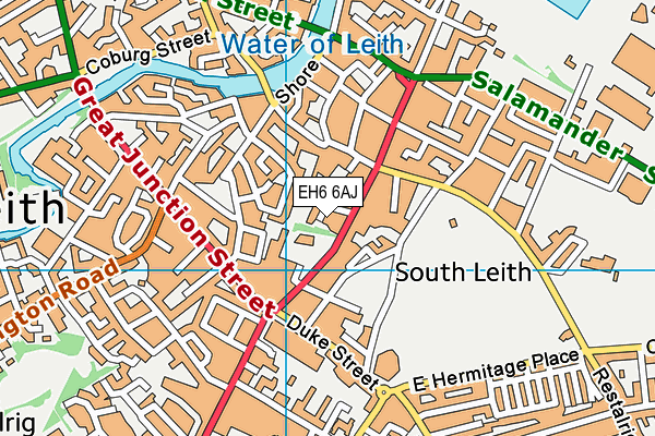 EH6 6AJ map - OS VectorMap District (Ordnance Survey)