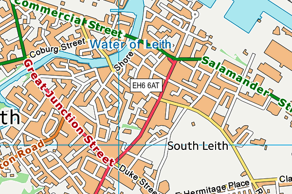 EH6 6AT map - OS VectorMap District (Ordnance Survey)
