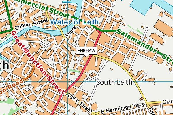 EH6 6AW map - OS VectorMap District (Ordnance Survey)