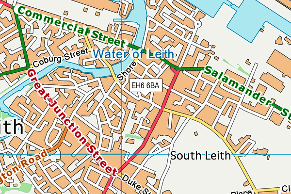 EH6 6BA map - OS VectorMap District (Ordnance Survey)